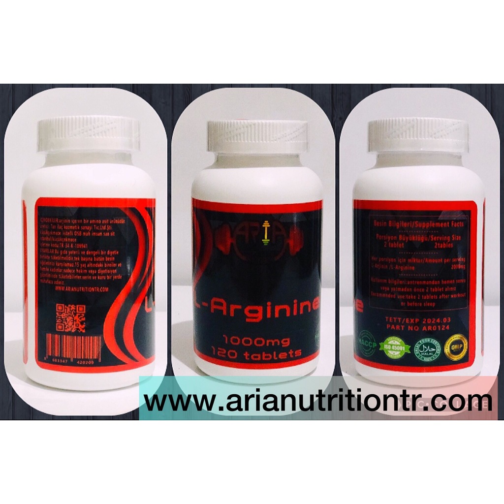 L-argenine aria nutrition 1000mg 120 tablet